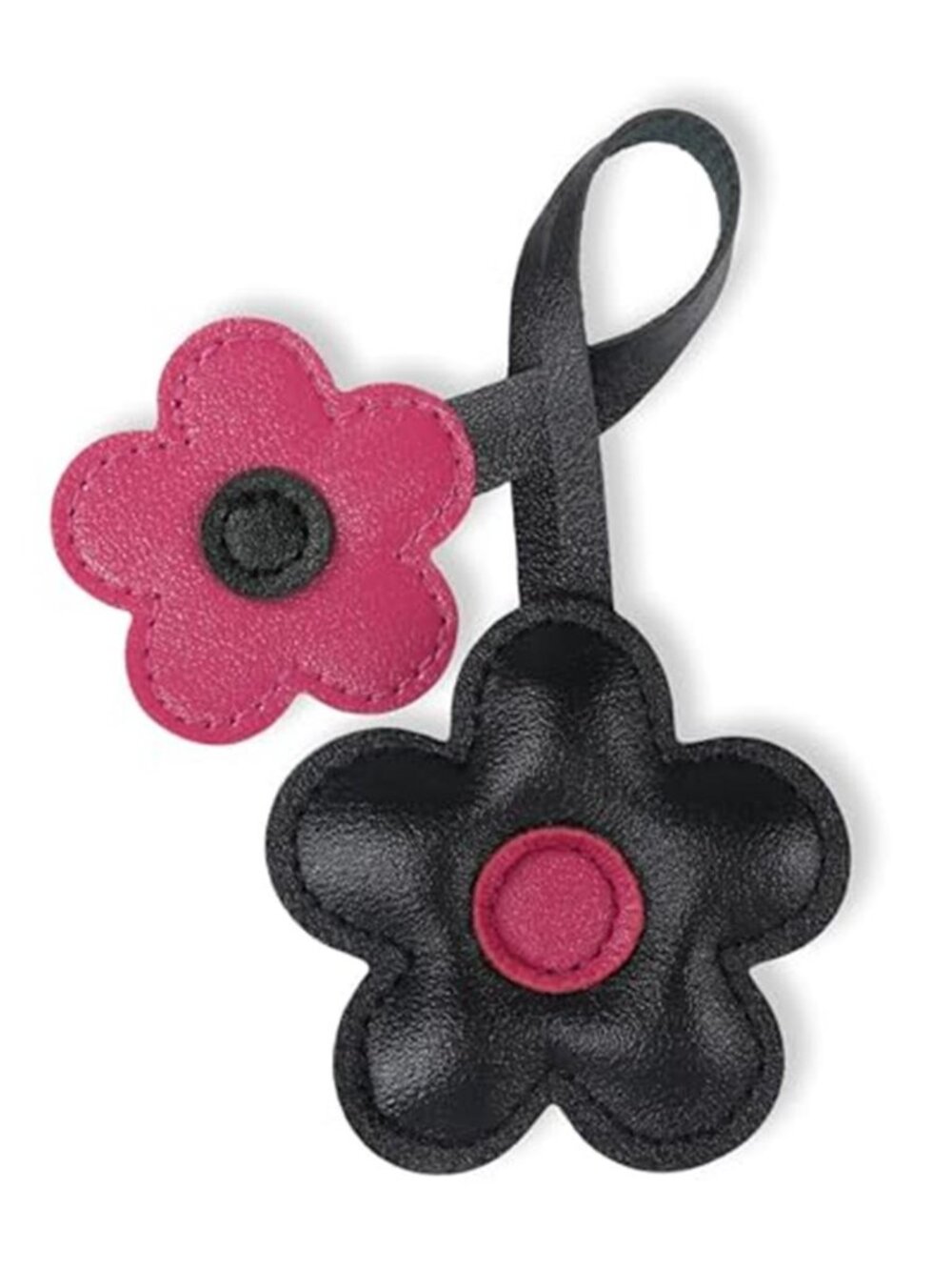 Floral Bag Charm PU Leather Flower Keychain Purse Handbag Tote Accessory Women